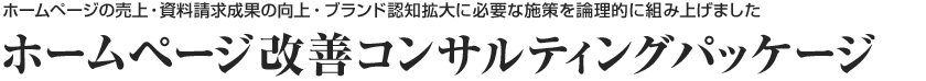 ホームページ改善コンサルティングパッケージ