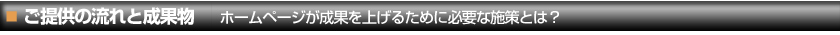 ■ご提供の流れと成果物 ホームページが成果を上げるために必要な施策とは？