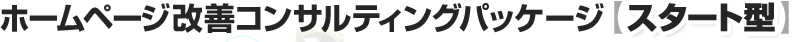 ホームページ改善コンサルティングパッケージ【スタート型】
