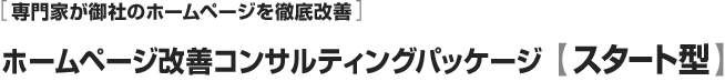 ホームページ改善コンサルティングパッケージ　スタート型